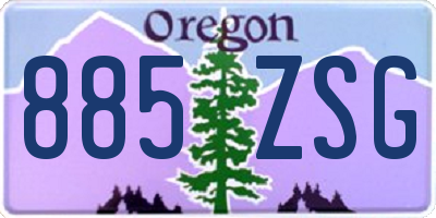 OR license plate 885ZSG