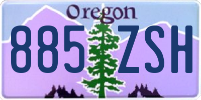OR license plate 885ZSH