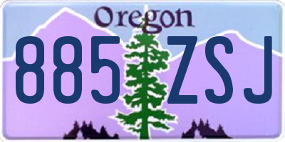 OR license plate 885ZSJ