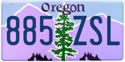 OR license plate 885ZSL