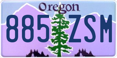 OR license plate 885ZSM