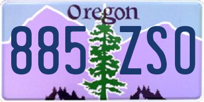 OR license plate 885ZSO