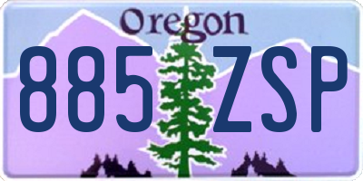 OR license plate 885ZSP