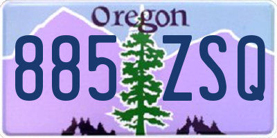 OR license plate 885ZSQ