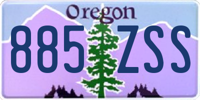 OR license plate 885ZSS