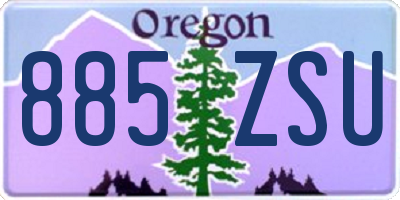 OR license plate 885ZSU