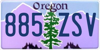 OR license plate 885ZSV