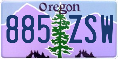 OR license plate 885ZSW