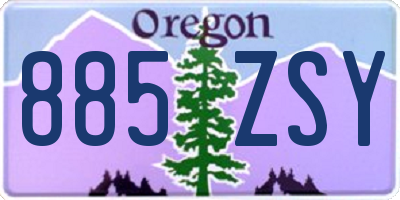 OR license plate 885ZSY