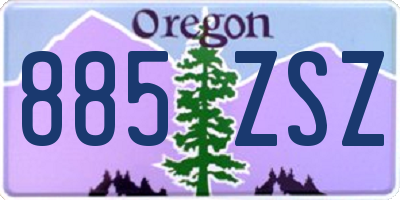 OR license plate 885ZSZ