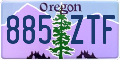 OR license plate 885ZTF