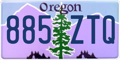 OR license plate 885ZTQ