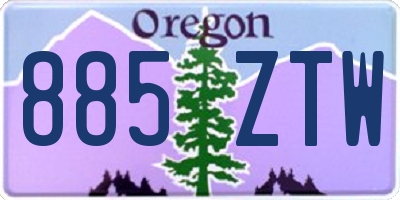 OR license plate 885ZTW