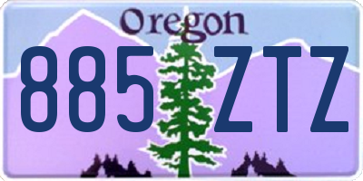 OR license plate 885ZTZ
