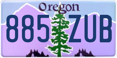 OR license plate 885ZUB