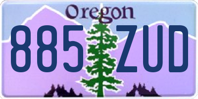 OR license plate 885ZUD