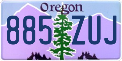 OR license plate 885ZUJ