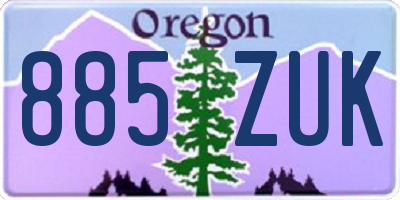OR license plate 885ZUK