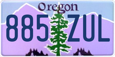 OR license plate 885ZUL