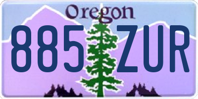 OR license plate 885ZUR