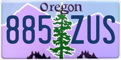 OR license plate 885ZUS