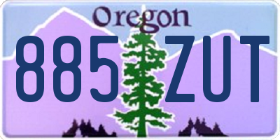 OR license plate 885ZUT