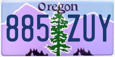 OR license plate 885ZUY