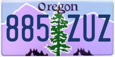 OR license plate 885ZUZ