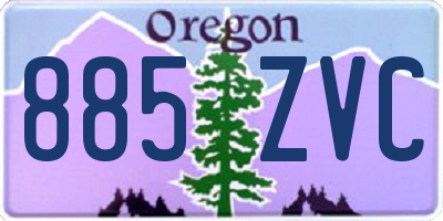 OR license plate 885ZVC