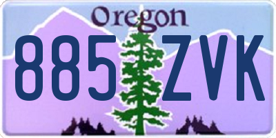 OR license plate 885ZVK