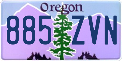 OR license plate 885ZVN