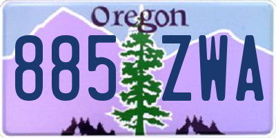 OR license plate 885ZWA