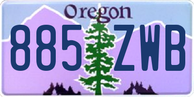 OR license plate 885ZWB
