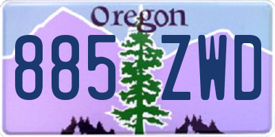 OR license plate 885ZWD