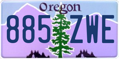 OR license plate 885ZWE