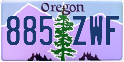 OR license plate 885ZWF
