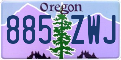 OR license plate 885ZWJ