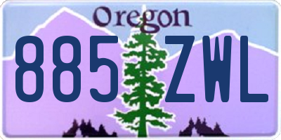 OR license plate 885ZWL