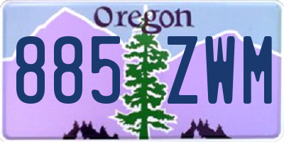 OR license plate 885ZWM