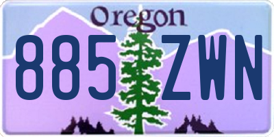OR license plate 885ZWN