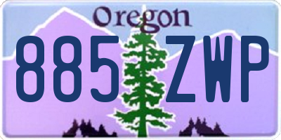 OR license plate 885ZWP