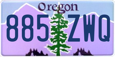 OR license plate 885ZWQ