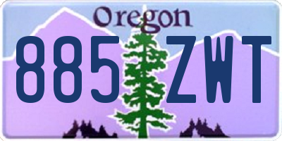 OR license plate 885ZWT