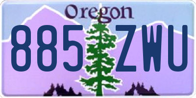 OR license plate 885ZWU