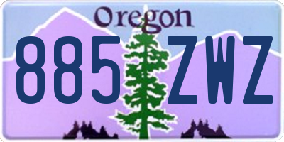 OR license plate 885ZWZ