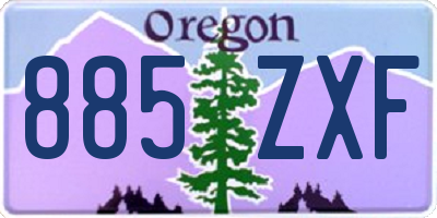 OR license plate 885ZXF