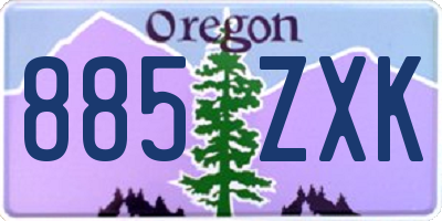 OR license plate 885ZXK