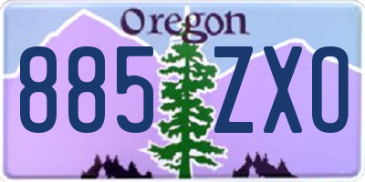 OR license plate 885ZXO
