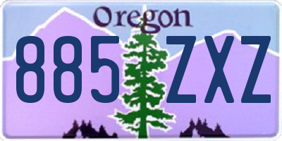 OR license plate 885ZXZ