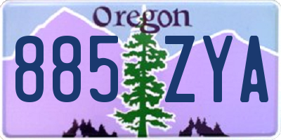 OR license plate 885ZYA